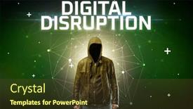  Presentation with hacker - Presentation design featuring mysterious-hacker-online-attack-concept background and a tawny brown colored foreground