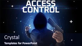  Presentation with access - Amazing theme having mysterious-hacker-with-access-control backdrop and a navy blue colored foreground