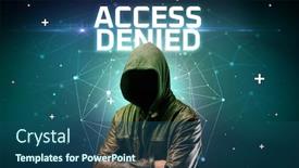  Presentation with access - Slides enhanced with mysterious-hacker-with-access-denied background and a ocean colored foreground
