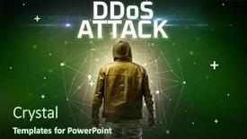  Presentation with hacker - Audience pleasing PPT layouts consisting of mysterious-hacker-with-ddos-attack backdrop and a tawny brown colored foreground