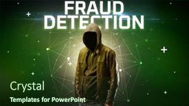  Presentation with fraud - Audience pleasing theme consisting of mysterious-hacker-with-fraud-detection backdrop and a tawny brown colored foreground