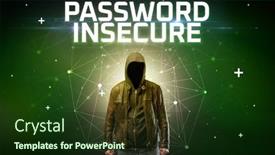  Presentation with password security - Audience pleasing slides consisting of mysterious-hacker-with-password-insecure backdrop and a tawny brown colored foreground