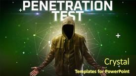  Presentation with hacker - Cool new PPT layouts with mysterious-hacker-with-penetration-test backdrop and a wine colored foreground