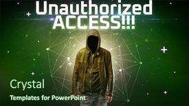  Presentation with access - Amazing presentation having mysterious-hacker-with-unauthorized-access backdrop and a tawny brown colored foreground