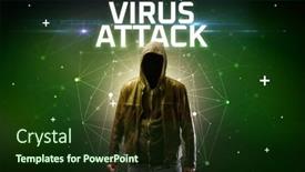  Presentation with virus - Slides having mysterious-hacker-with-virus-attack background and a tawny brown colored foreground