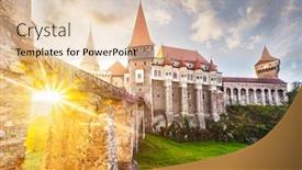  Presentation with gothic castle - Slide deck having mysterious-hunedoara-gothic-castle background and a lemonade colored foreground