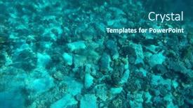  Presentation with building blocks - PPT theme consisting of mysterious-jumble-of-limestone-building background and a ocean colored foreground