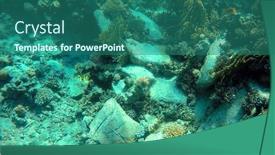  Presentation with building blocks - Colorful slide set enhanced with mysterious-jumble-of-limestone-building backdrop and a ocean colored foreground