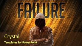  Presentation with failure - Amazing presentation theme having mysterious-man-with-failure-inscription backdrop and a tawny brown colored foreground