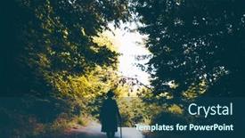  Presentation with walking - Slides having mysterious-man-with-hat background and a  colored foreground