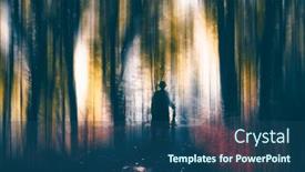  Presentation with hat - PPT theme with mysterious-man-with-hat background and a ocean colored foreground