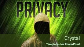  Presentation with privacy - Colorful presentation enhanced with mysterious-man-with-privacy-inscription backdrop and a tawny brown colored foreground