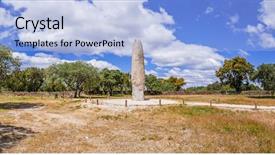  Presentation with menhir - PPT layouts with mysterious monument from prehistory background and a light blue colored foreground