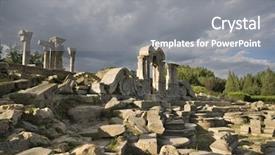  Presentation with china - Beautiful presentation theme featuring mysterious places - yuanmingyuan most famous relics backdrop and a gray colored foreground