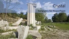  Presentation with china plastics - Cool new slide deck with mysterious places - yuanmingyuan most famous relics backdrop and a light blue colored foreground