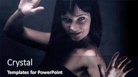  Presentation with fog - Cool new presentation theme with mysterious portrait of a girl in the dark in the fog backdrop and a black colored foreground