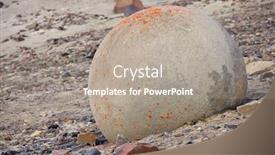  Presentation with stones - Slide deck enhanced with mysterious spherolith stones of champ island franz jozef land background and a gray colored foreground