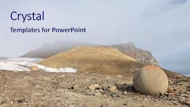  Presentation with island - Cool new slide deck with geode - mysterious spherolith stones of champ backdrop and a sky blue colored foreground