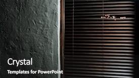  Presentation with woman world - Cool new PPT theme with mysterious woman pulls the blinds apart to see the outside world backdrop and a dark gray colored foreground