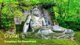  Presentation with monsters - Presentation theme with mysteruous animal - mysterious park of monsters background and a tawny brown colored foreground