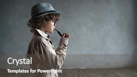  Presentation with pipe - Slides having mystery detective - little boy with a smoking background and a dark gray colored foreground