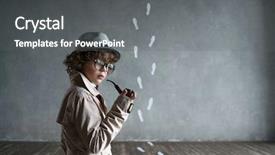  Presentation with pipe - Slides consisting of mystery detective - thinking boy with a smoking background and a gray colored foreground