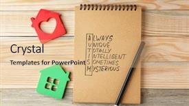  Presentation with notepad - Beautiful PPT theme featuring mystery diagnosis - notepad on wooden table autism backdrop and a lemonade colored foreground