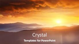  Presentation with mystery - Cool new PPT layouts with mystery-mountains-are-illuminated backdrop and a coral colored foreground