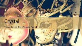  Presentation with venetian mask mardi gras - Theme enhanced with mystery sales - amazing carnival masks for traditional background and a yellow colored foreground
