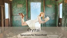  Presentation with mystery - Amazing theme having mystery sales - levitating woman backdrop and a mint green colored foreground