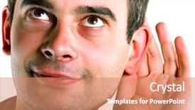  Presentation with mystery - Theme with mystery sales - listen man background and a  colored foreground