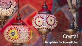  Presentation with lamps - PPT theme featuring mystery sales - souvenir oriental style lamps craft background and a  colored foreground