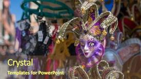  Presentation with masks - Amazing slide set having mystery sales - various venetian masks on sale backdrop and a tawny brown colored foreground