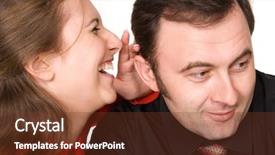  Presentation with woman stuck in ladder - Presentation consisting of mystery sales - young woman telling something background and a tawny brown colored foreground