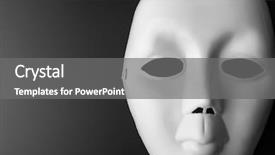  Presentation with mystery - Slides featuring mystery templat - theater mask on grey background and a gray colored foreground