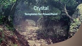  Presentation with mystic - Slide deck consisting of mystic forest - old damaged road background and a ocean colored foreground