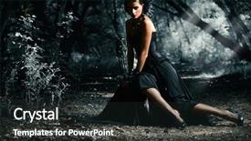  Presentation with gothic fashion - Beautiful PPT theme featuring mystic forest medieval history backdrop and a wine colored foreground