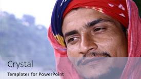  Presentation with mystic - Presentation theme having mystic-yogi-in-rishikesh-india background and a light blue colored foreground