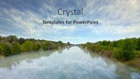  Presentation with mystical - PPT layouts consisting of mystical landscape with river and clouds background and a light blue colored foreground