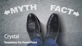  Presentation with choice - Theme enhanced with myth - businessman feet facing difficult choice background and a gray colored foreground