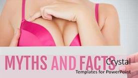  Presentation with breast cancer awareness month - Colorful presentation theme enhanced with myth and facts text backdrop and a lemonade colored foreground