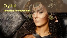  Presentation with fairy - PPT theme enhanced with myth and fantasy body painting background and a tawny brown colored foreground