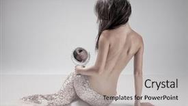  Presentation with mermaid - Beautiful slide deck featuring mythical - fashion fantasy mermaid studio shot backdrop and a light gray colored foreground