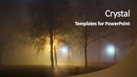  Presentation with lamps - Slides with mythical - foggy park at night background and a wine colored foreground
