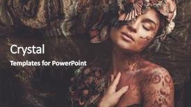  Presentation with magical - Beautiful theme featuring mythical - nymph woman in a magical backdrop and a tawny brown colored foreground