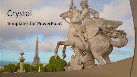  Presentation with paris france war - Slide set having mythology neptune - sunrise over place de la background and a mint green colored foreground