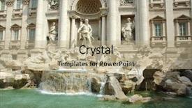  Presentation with mythology - Beautiful presentation theme featuring mythology neptune - trevi fountain backdrop and a coral colored foreground