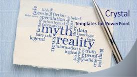  Presentation with khadi - Presentation theme consisting of myths - myth versus reality word cloud background and a lemonade colored foreground