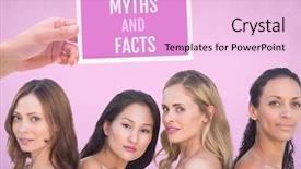  Presentation with breast cancer awareness - Presentation design having myths and facts text background and a lavender colored foreground