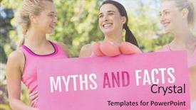  Presentation with breast cancer awareness - Presentation enhanced with myths and facts text background and a lemonade colored foreground